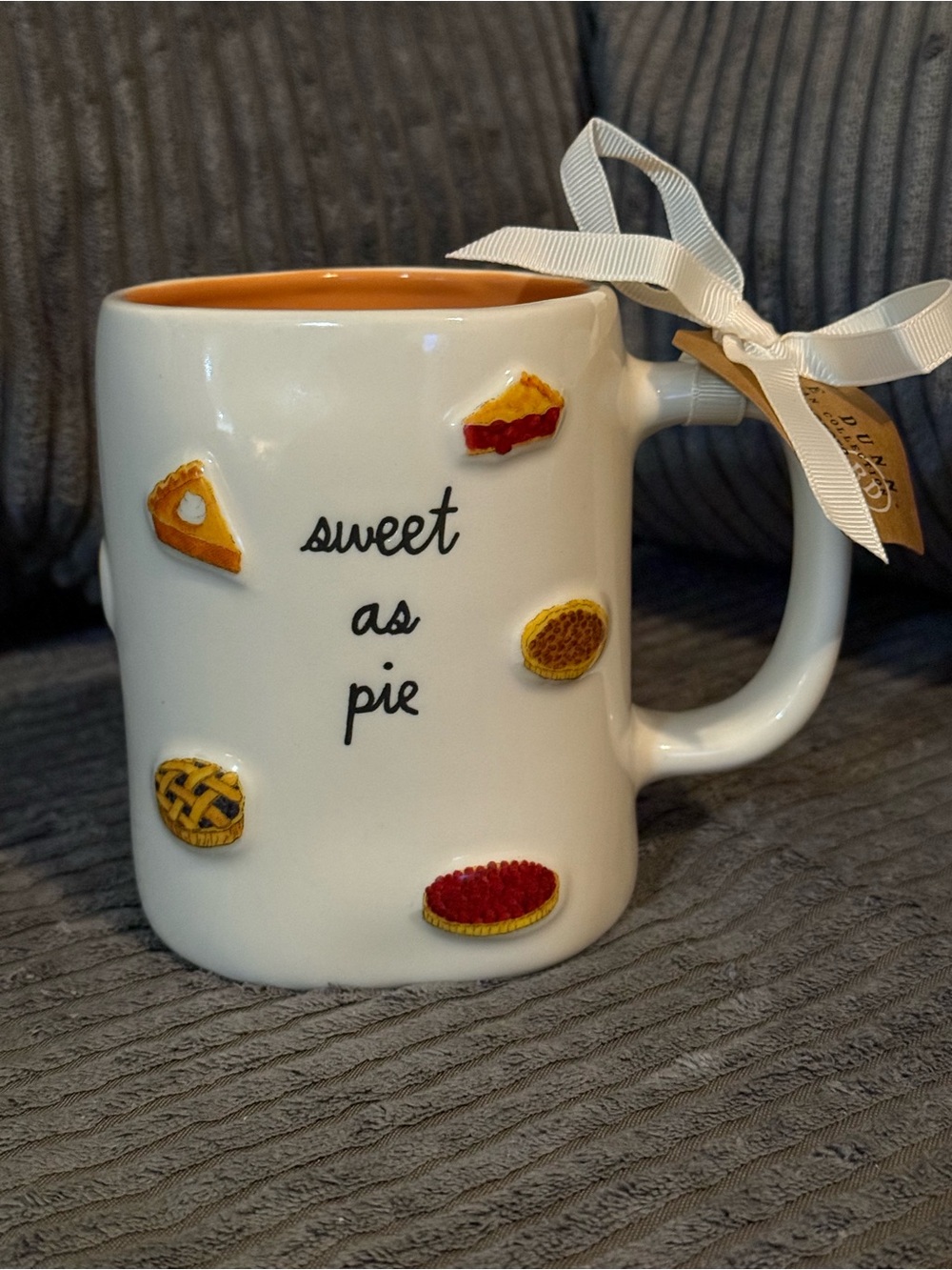 Rae Dunn ✨ “Sweet as Pie” Ceramic Mug - White with Red & Yellow Accents NWT
